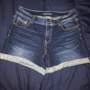 Dark wash jean shorts